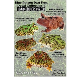 Wilson Graphics Inc. Set of 5 Pac Man Frog Vinyl Decals - Indoor/Outdoor Peel and Stick