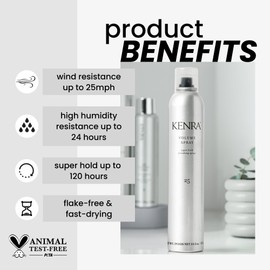 Kenra Professional Kenra Volume Spray 25 80% | Super Hold Finishing & Styling Hairspray | Flake-free & Fast-drying | Wind & Humidity Resistance | All Hair Types | Travel 1.5 oz