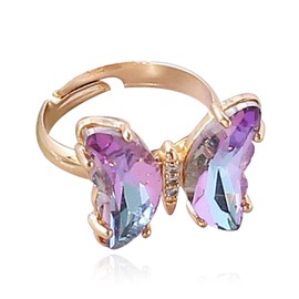 Butterfly Ring for Women Sparkling Crystal Bow-Knot Knuckle Ring Joint Ring Wedding Jewelry for Women and Girls