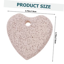 Healvian 3pcs Heart Shaped Natural Stone Foot Care Exfoliating File Double-sided Callus Remover for Dry Cracked Heels Lightweight Pedicure Tool Random Colors