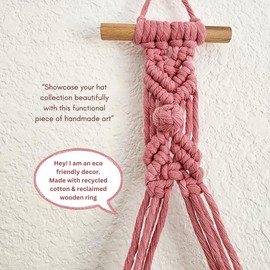 Handmade By Uruba hat hangers for wall (Champagne Pink)