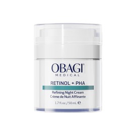 Obagi Medical Retinol + PHA Refining Night Cream - Clínicamente probada, de doble acción, crema facial antienvejecimiento durante la noche para una piel más suave y renovada y una tez de aspecto más uniforme, 1.7 onzas