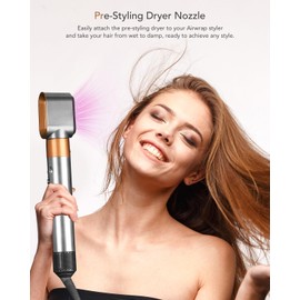 Pre-Styling Dryer Nozzle for Dyson Airwrap HS01/HS05 – Fast Drying Attachment, Nickel/Copper (Part 969759-05)