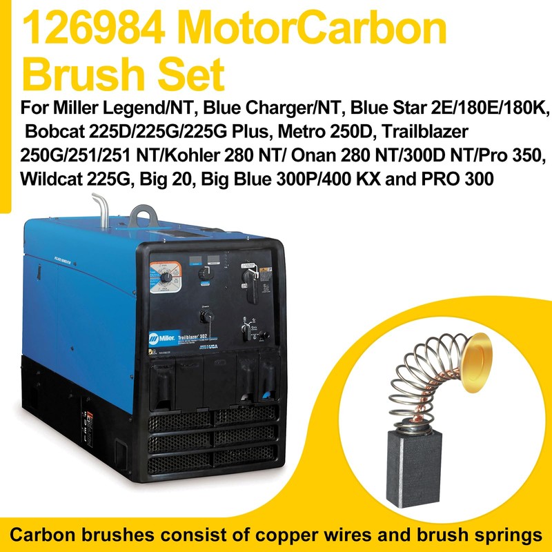 126984 Carbon Brush with Spring, fit for Miller Welder Arc