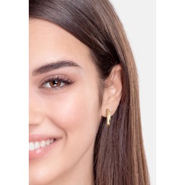SOFIA MILANI - Women's Earrings 925 Silver - Curved Stud Earrings, Yellow Gold, No Gemstone