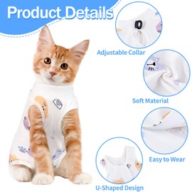 Cat Recovery Suit Female, Breathable Cat Onesie After Surgery Female for Abdominal Wounds or Skin Diseases, Surgery Recovery Suit Kitten Onesie After Spay Wear Anti Licking
