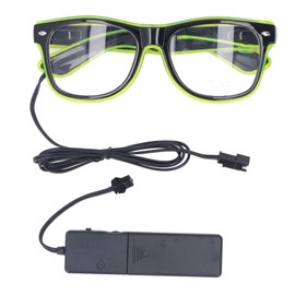 LED Glasses PVC Sound Control Battery Powered Futuristic Light Up Glasses Party Supplies for Adult Teens Kids Fluorescent Green