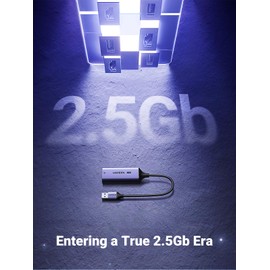 UGREEN USB to Ethernet Adapter 2.5Gb, Ethernet Adapter, Aluminum, USB 3.0 to RJ45 Computer Network Internet LAN Dongle for Laptop, Compatible for MacBook Air/Pro, XPS, Windows, macOS