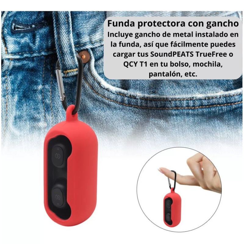 Estuchelandia Funda Protectora De Silicona Audifonos Sound Peats Qcy T1