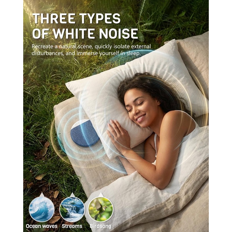 2026 Bluetooth Pillow Speaker, 12mm Ultra-Slim Under Pillow Speaker for