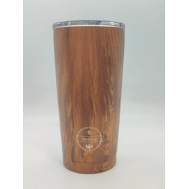 BästKopp 20 OZ Vacuum Insulated Double Wall 18/8 Stainless Steel Coffee Tumbler, Tall Cup, Beautiful Wood Design, With Durable Lid
