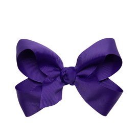 HAIRBOWS Girls' Grosgrain Hair Bow with a Knot Wrap Center on a Hair Clip, All Ages and Hair Types, 5 Inch Bow, Purple