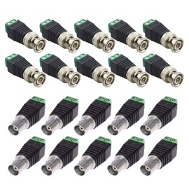 Senven Professional BNC Connector Kit - 10x Male / 10x Female with Solderless Screw Connection Coaxial Cat5 Cat6 to Video Balun CCTV Security Camera, DVR, Camera, TV, Video Pack of 20