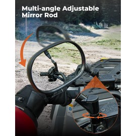 KEMIMOTO ATV Mirrors Multi-angle Adjustable 10MM Motorcycle Mirrors Side Rearview for 7/8" Handlebar Compatible with ATV Dirt Bike Scooter Snowmobile