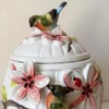 FORLONG Ceramic Food Storage Containers with Lids, 3D Hand-painted Magnolia