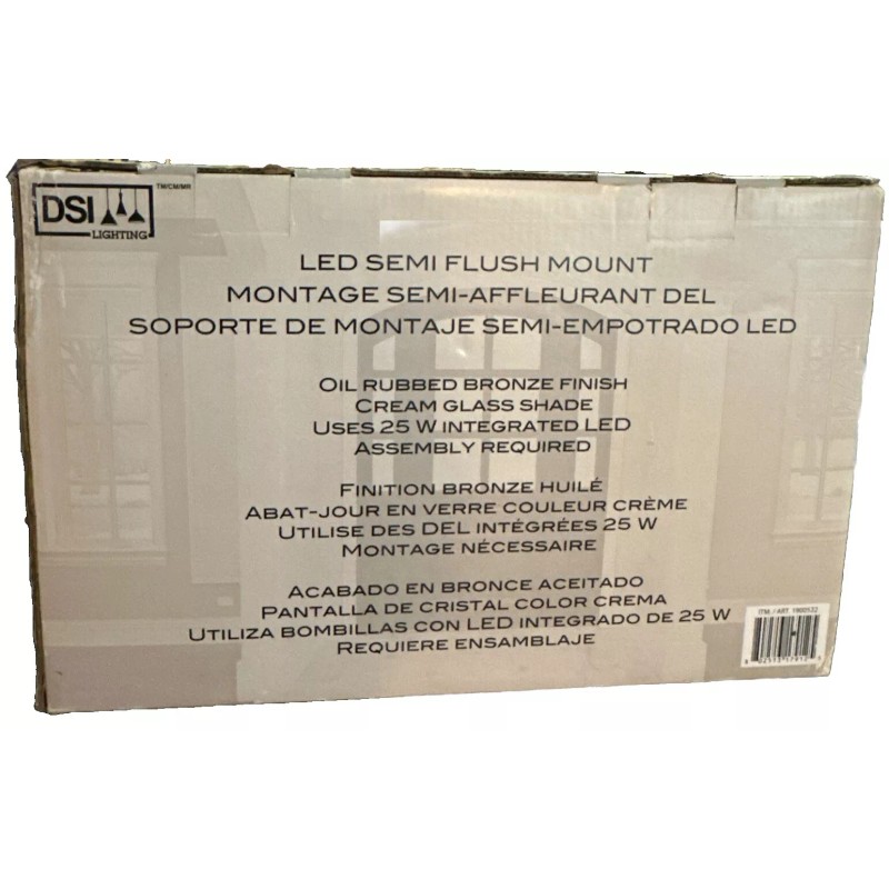 DSI Lighting Bronze LED Semi-flush Mount ~NIB 13.8” Wide X