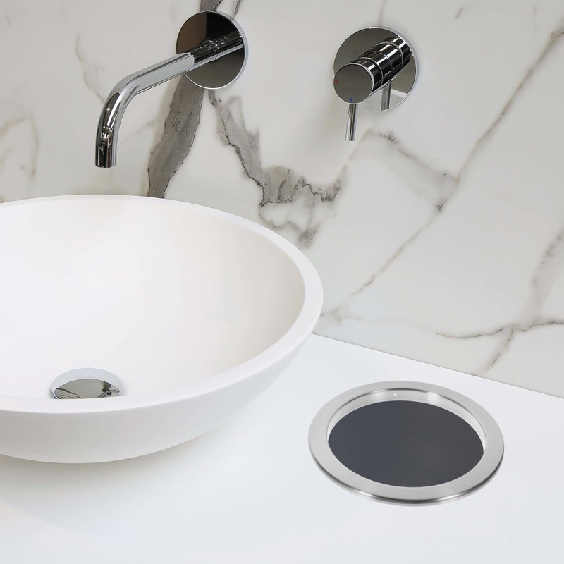 JECOMPRIS Round Countertop Working Top Flush Built-in Waste Trash Chute