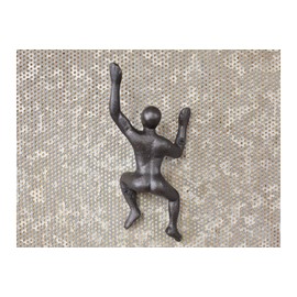Cast Iron Climbing Man Industrial Style Coat Hook | Black