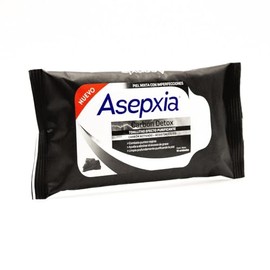 ASEPXIA - Carbón Detox Toallitas. Efecto purificante, limpia profundamente, elimina el exceso de grasa y combate puntos negros. Para piel mixta con imperfecciones. Contiene 25 piezas