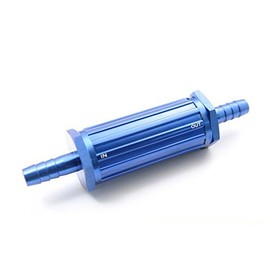 Autobahn88 Billet Inlet Fuel Filter Element, In/Out 8mm (5/16") Barb, L 3.5", 30 Micron (Blue)