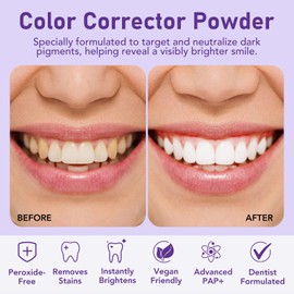 Teeth Whitening Powder - Removes Stains, Enamel Safe & Sensitivity-Free, Whitening Powder for Coffee, Tea, Food, Wine, and Tobacco Stains, Fresh Mint Flavor - 30g