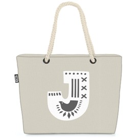 VOID J Dekorative Buchstaben Strandtasche Shopper 58x38x16cm 23L XXL Einkaufstasche Tasche Reisetasche Beach Bag