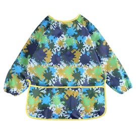 SULIUDAJI 1 Piece Painting Apron Children Painting Coat 5-7 Years Boy Craft Apron Children with Sleeves and 3 Pockets Painting Apron Children Fabric Cooking Food Laboratory Activity (M Size)