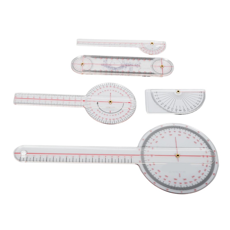 5Pcs Finger Small Joint Goniometer Clear Scale Transparent PVC Finger