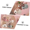 Gogogmee 3Pcs Cute Rabbit Keychain Cartoon Pendant Random Hanging Ornament
