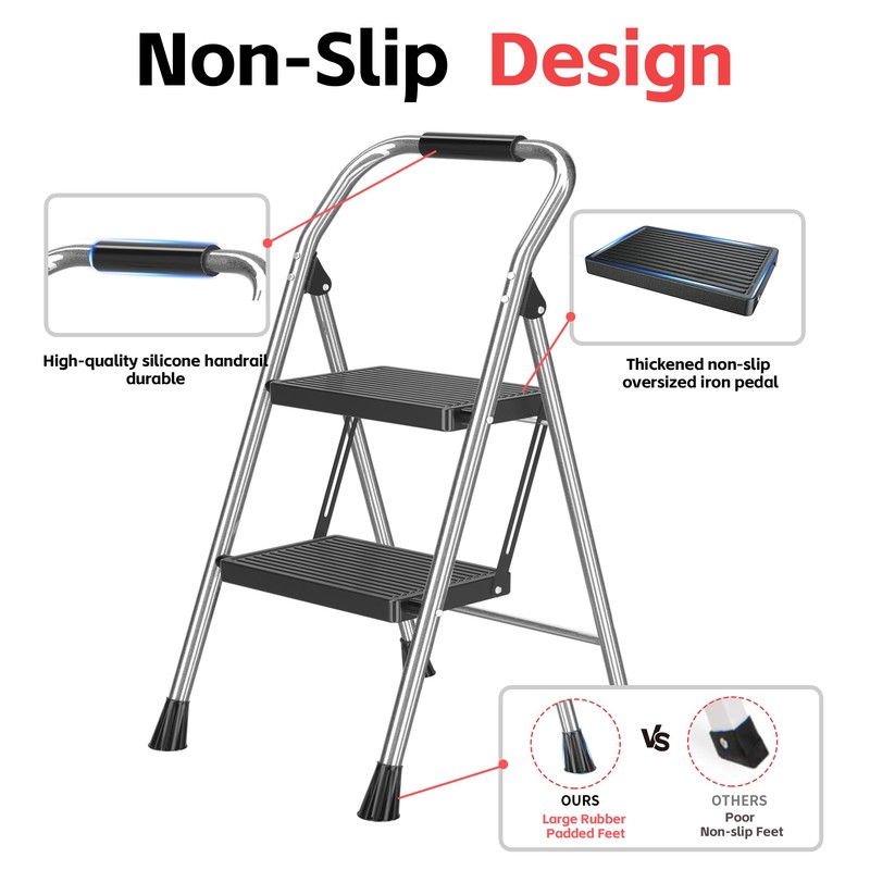 Step Ladder Foldable Folding Stool - for Home Adults Kitchen
