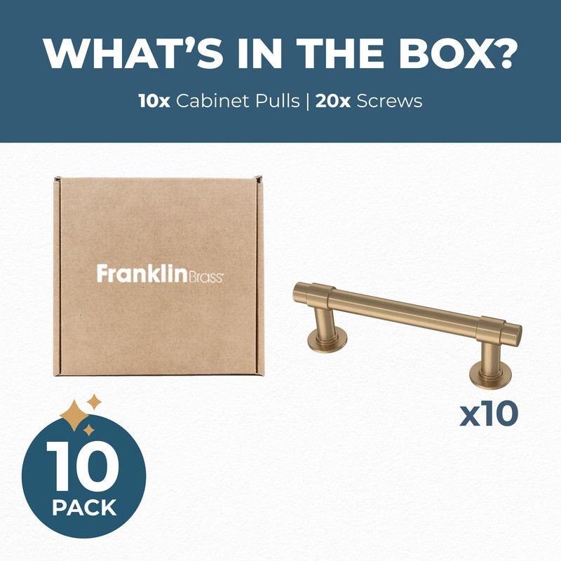 Franklin Brass Francisco (10-Pack) Cabinet Handles 3" Hole Center Pulls