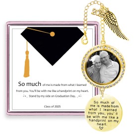 2025 Graduate Memorial Photo Charm Tassel Memorial Charm Class of 2025 Graduation 2025 DIY Photo in Memory Mortarboard Decoration for Cap and Gown Ceremony Charms (gold Clss of 2024 graduation)