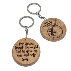 Bible Verse Keyring Keychain Gift for God so Loved The World That he gave his one and only Son John 3 16