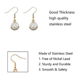 FUSTMW Pearl Seashell Dangle Earrings Scallop Jewelry White Seashell Earrings Seashell Lover Gifts Summer Beach Gifts (seashell pearl earring)