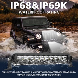 4WDKING 8 inch LED Light Bar 60W Off Road LED Spot Flood Combo Work Light Super Bright Truck Driving Fog Lamp IP69K Waterproof for Truck Cars ATV UTV Boat 2 PCS