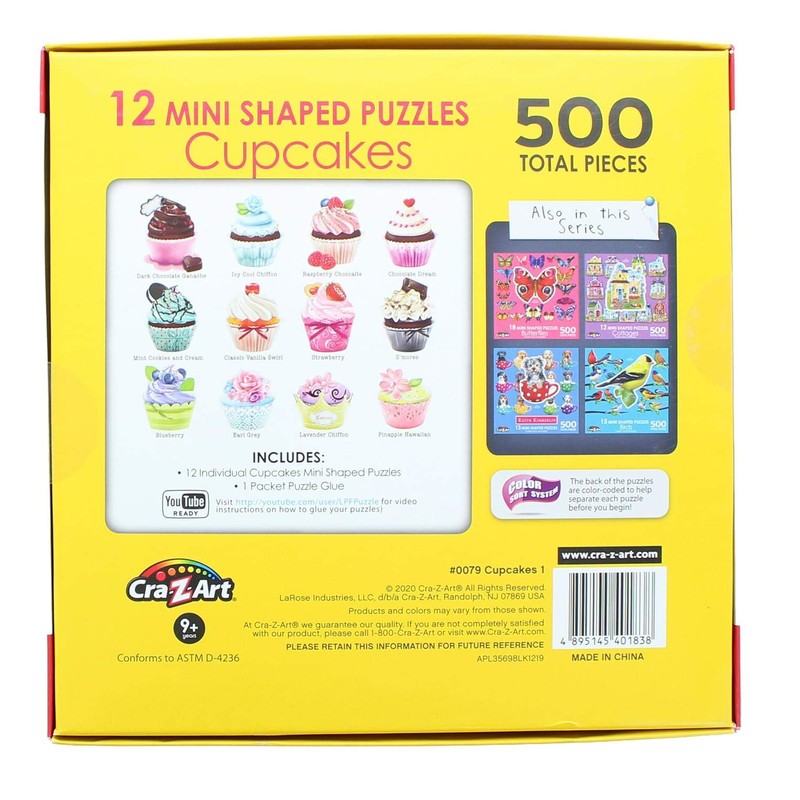 RoseArt - Mini-Shaped - Cupcakes - 500 Piece Jigsaw Puzzle