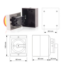 YJYUIU YJUIS416 Main Switch Circuit Breaker 4 Pin 16A Rotary Switch IP65 Waterproof Housing