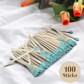 ZIKANI Blue Tip Matches 4 Inch Match Refill and Striker 100 Long Matches Short Matches Wooden Matches Bulk Matches Decorative Matchsticks Safety Matches for Cloche Jar Box Fireplace (Blue)