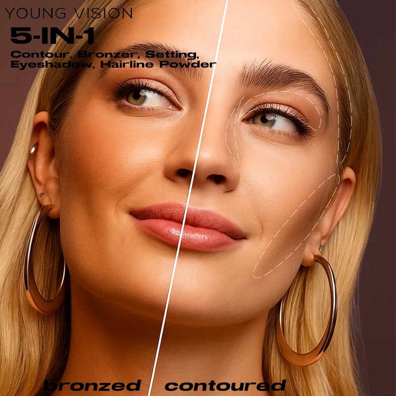 YOUNG VISION Deep Dark Matte Powder Bronzer for Deep Skin,