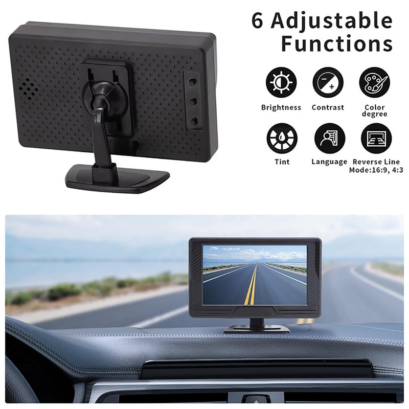 B-Qtech Vehicle Backup Camera and Monitor System Rear View Reverse