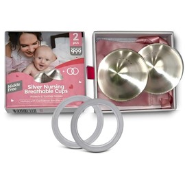Original Breathable Soothing Silver Nursing Cups–Silver Nipple Shields for Breastfeeding-Nipple Covers Breastfeeding-Nipple Shields for Nursing Newborns-Breastfeeding Essentials-Healing Cups (Regular)