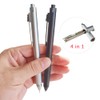 MROOFUL 4 in 1 Ballpoint Pen Metal Multicolor Black Blue