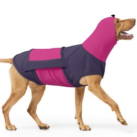 Dog Anxiety Vest with Ear Wrap, Anxiety Relief Coat for Thunder Fireworks Calming Hoodie Dog Soothing Shirt with Ear Muff Noise Protection Jumper Large Coat(Purple, XL)