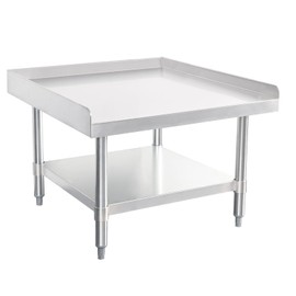 HARDURA Stainless Steel Equipment Work Stand 30”L X 24”W X 24” H Prep Table with Under Shelf Adjustable Bullet Feet for Commercial & Workplace, Home, Hotel, Garage