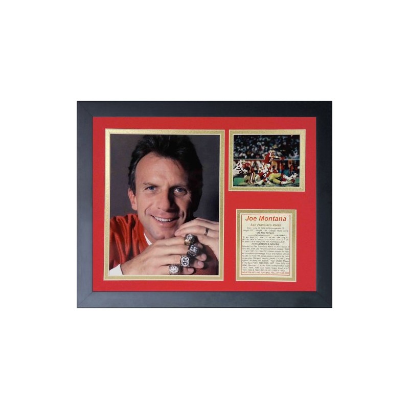 Legends Never Die "Joe Montana Rings Framed Photo Collage, 11