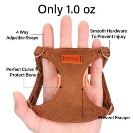 No Pull Dog Harness- Lightweight, Soft, Adjustable Small Harness Collar and Leash Set, Suitable for Cats Puppy Small and Medium-Sized Dog Outdoor Training and Running (Brown, XXS)