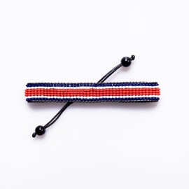 Costa Rica Flag Bracelet: Handmade Bracelet,Adjustable Beaded Boho-Style Rope Bangle with Patriotic Design