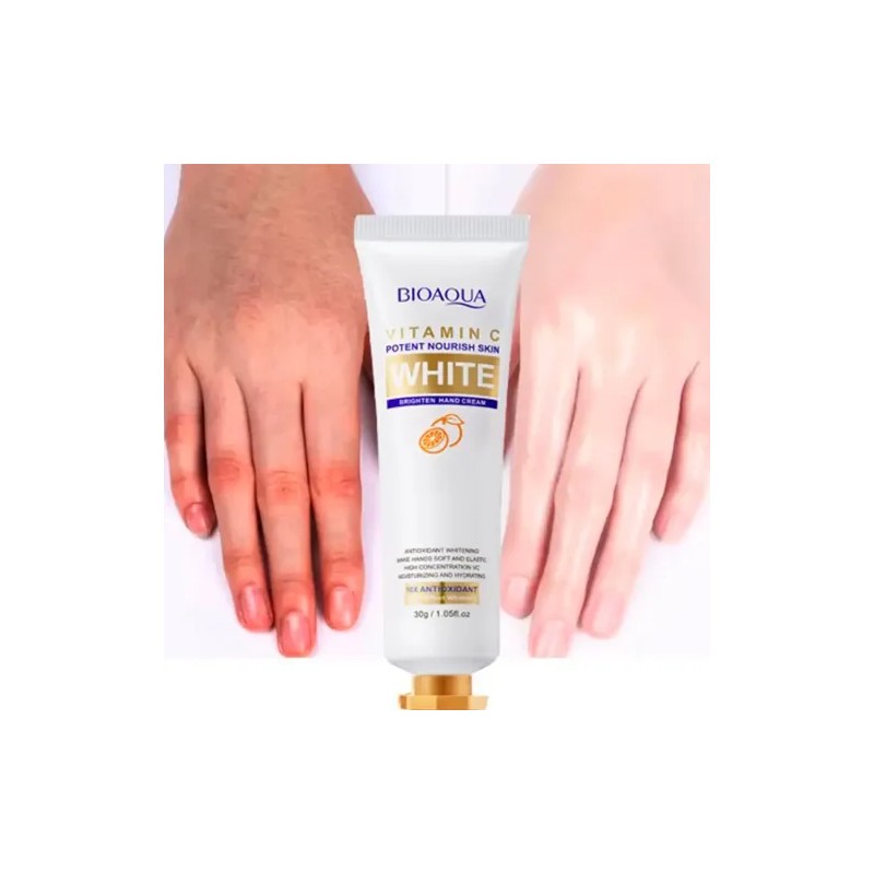 Bioaqua Crema manos 30 g con vitamina C, aclara manchas