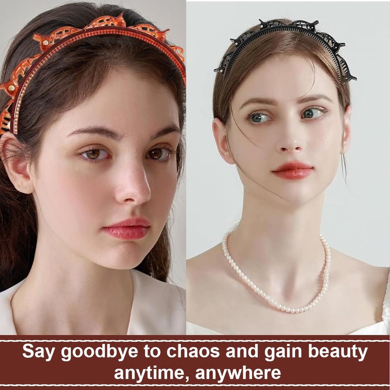 KEQAR 4er Set Haarstyling-Hilfsmittel mit Clips und Haarbändern, Flechtfrisuren, Haarspangen,