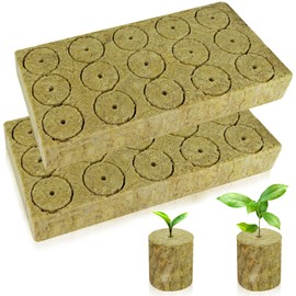 Nuyoah Rock Wool Cultivation Cubes Hydroponics Rockwool Cube Rockwool Cube 4 x 4 x 4 cm Pack of 30 Rockwools Grow Cubes Plants Hydroponic Rock Wool Round for Bottomless Cultivation Cuttings Clones